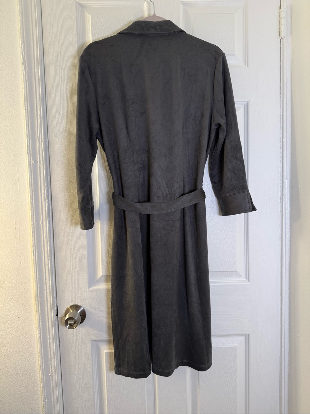 J. McLaughlin Charcoal Button-Front Dress with Tie Belt - Picture 6 of 8